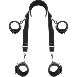 FETISH SUBMISSIVE - POSIZIONE MASTER CON 4 MANETTE RIVESTITE IN NOPRENE