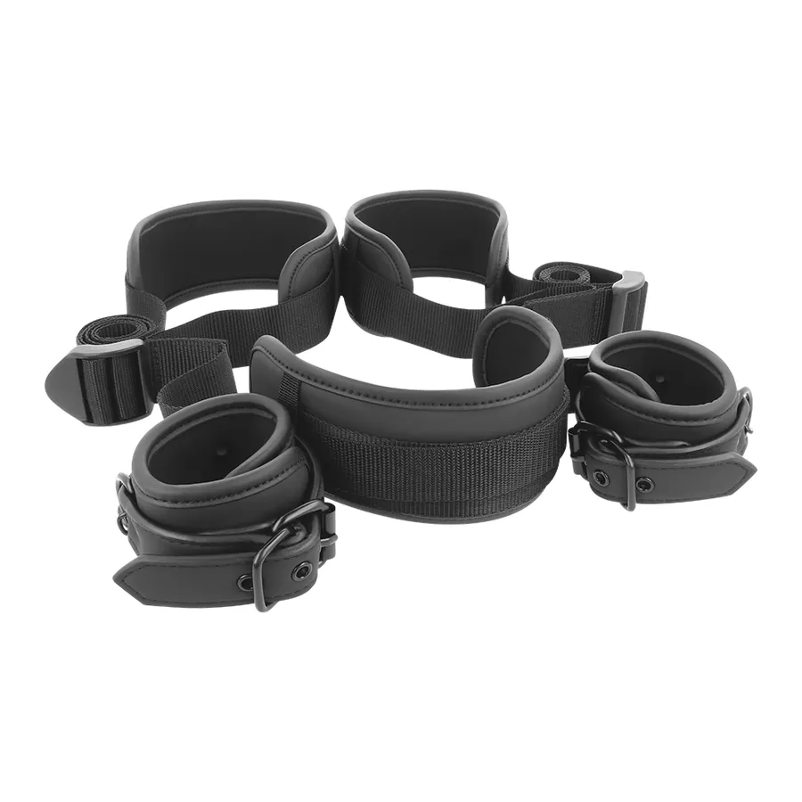 FETISH SUBMISSIVE - POSIZIONE MASTER CON 4 MANETTE RIVESTITE IN NOPRENE