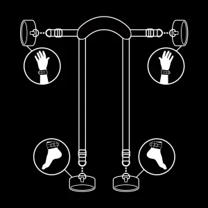 FETISH SUBMISSIVE - POSIZIONE MASTER CON 4 MANETTE RIVESTITE IN NOPRENE