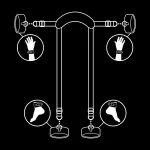 FETISH SUBMISSIVE - POSIZIONE MASTER CON 4 MANETTE RIVESTITE IN NOPRENE
