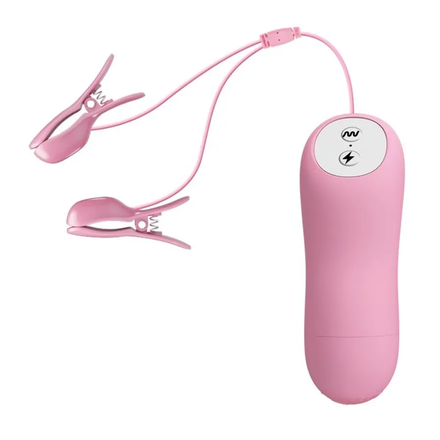 ROMANTIC WAVE VIBRATING AND ELETRIC SHOCK NIPPLE CLAMPS