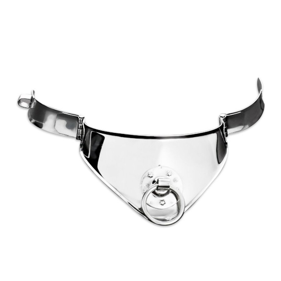METAL HARD - RESTRAINT COLLAR WITH RING AND PADLOCK 12.5 CM