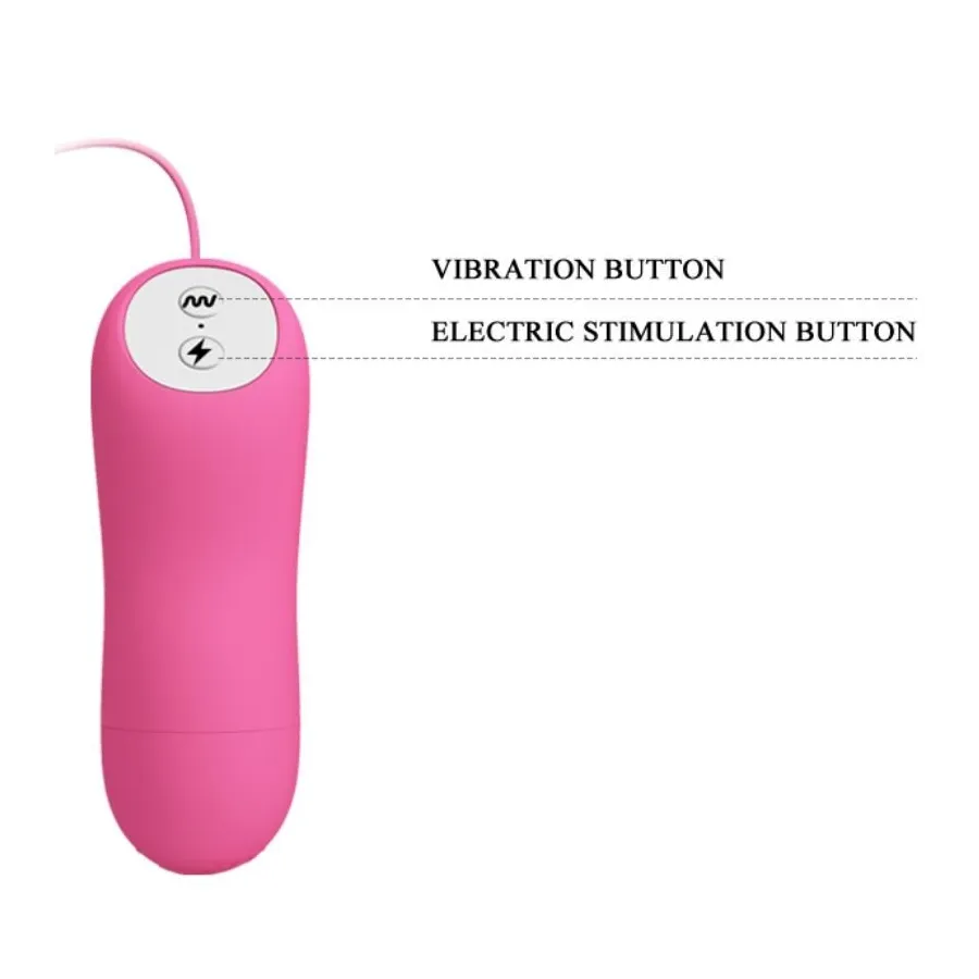 ROMANTIC WAVE VIBRATING AND ELETRIC SHOCK NIPPLE CLAMPS FUCHSIA