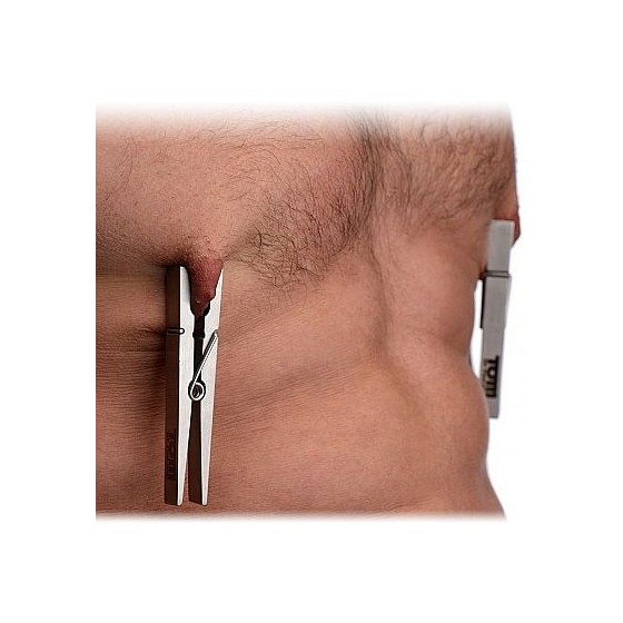 TOM OF FINLAND - PIN STAINLESS STEEL NIPPLE CLAMPS SILVER