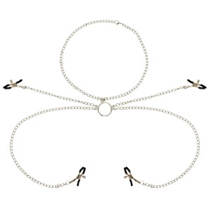 OHMAMA FETISH 4 MORSETTI PER CAPEZZOLI CON COLLANA A CATENA
