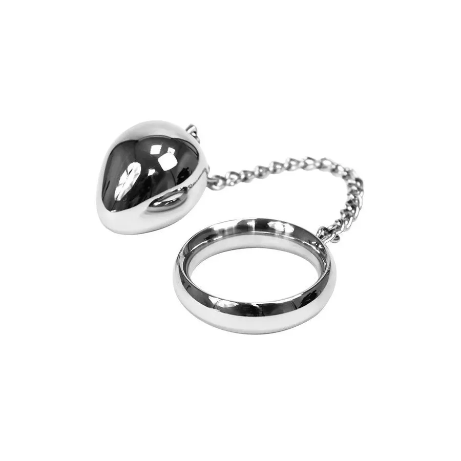 METALHARD COCK RING 40MM + CHAIN BEAD