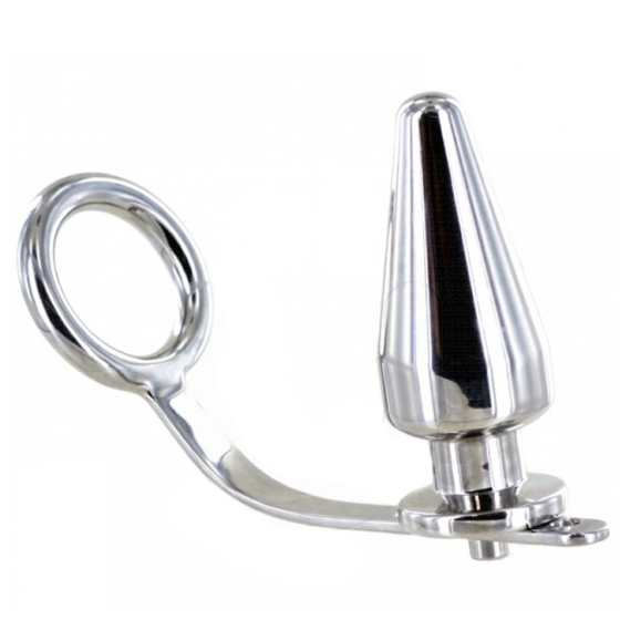 METALHARD COCK RING WITH PLUG ANAL 80 X 55 MM