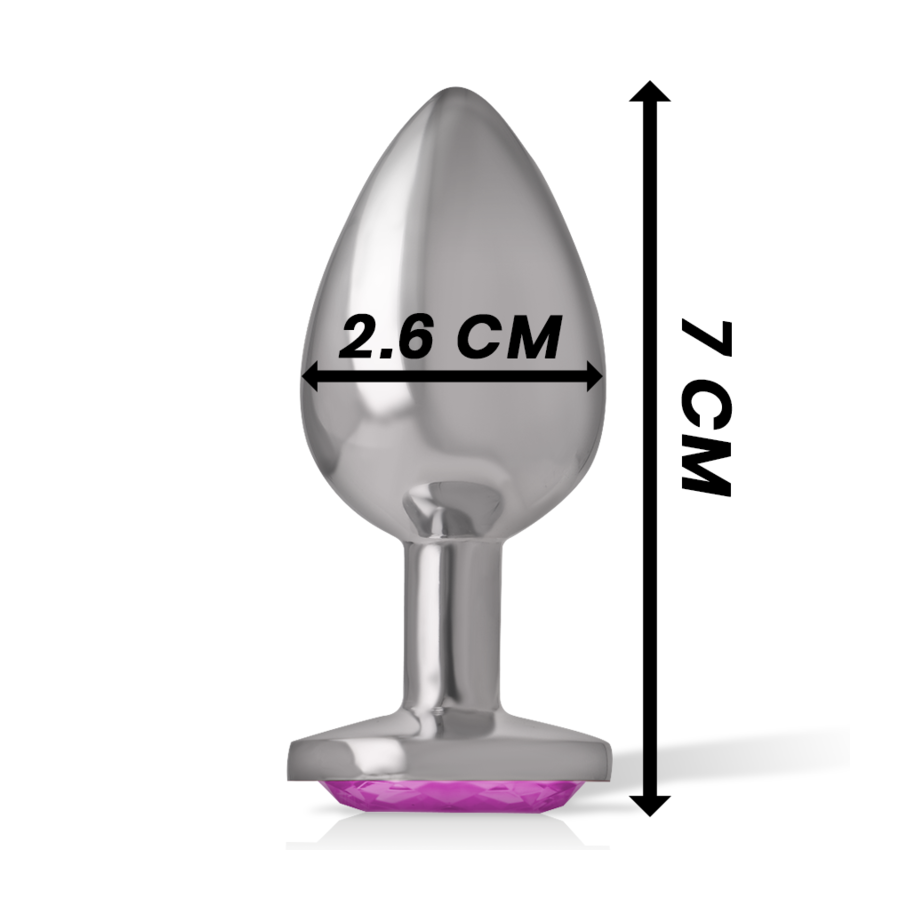 INTENSE - ALUMINUM METAL ANAL PLUG WITH PINK CRYSTAL SIZE S