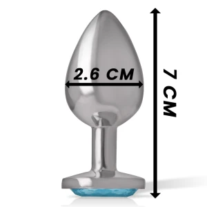 INTENSE - PLUG ANALE IN METALLO ALLUMINIO CUORE BLU TAGLIA S