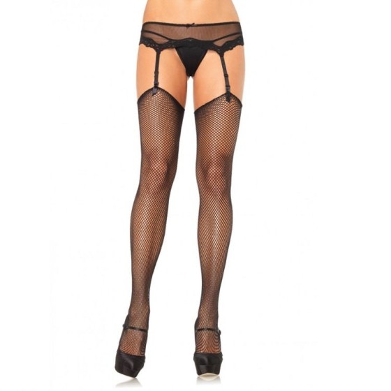 LEG AVENUE FISHNET STOCKINGS WITHOUT SILICONE HOOK-AND-LOOP TOP