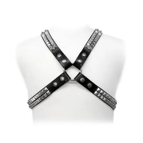 LEATHER BODY PYRAMID STUD HARNESS