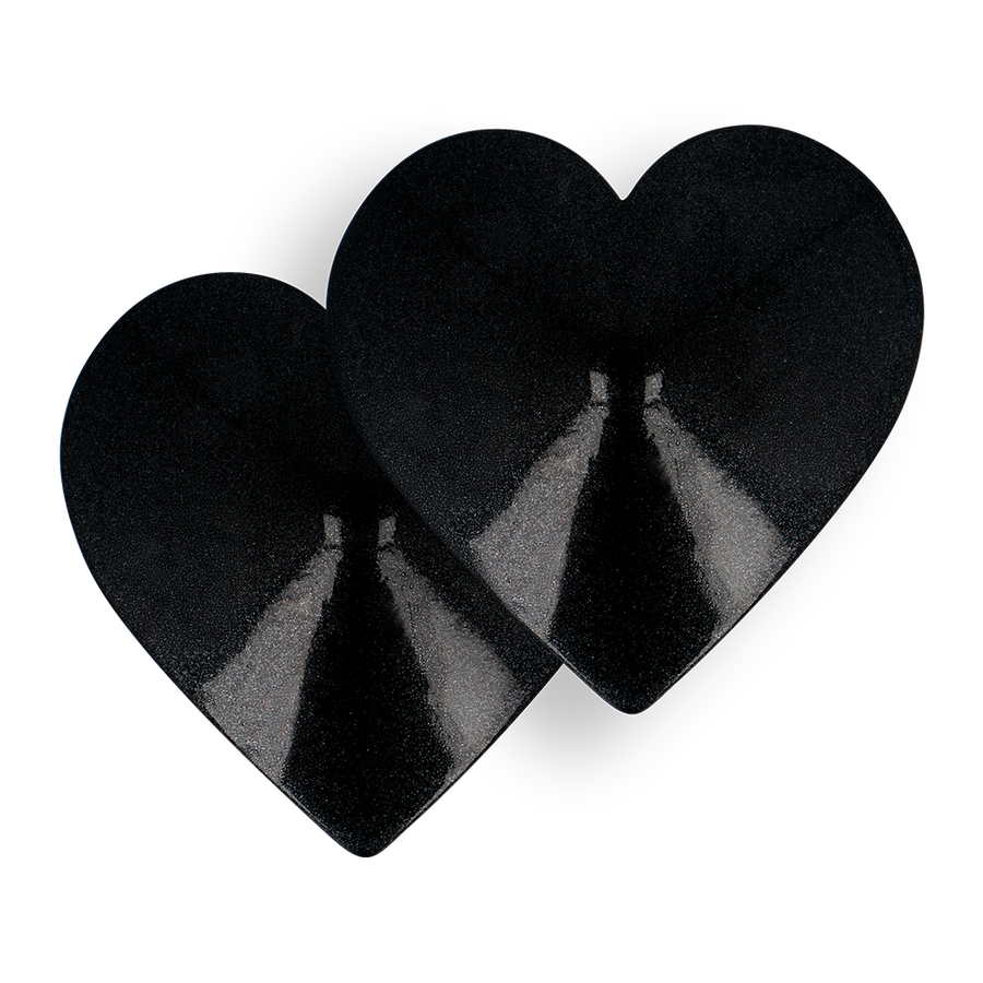 COQUETTE CHIC DESIRE - BLACK HEARTS NIPPLE COVERS