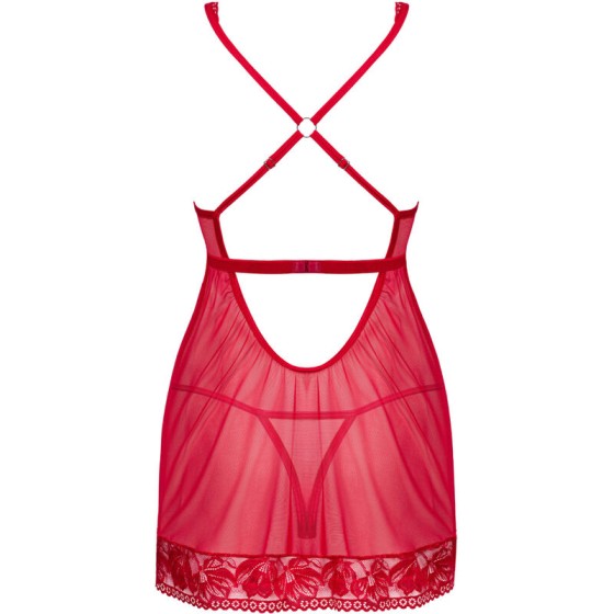OBSESSIVE - LACELOVE BABYDOLL  THONG RED