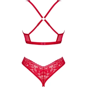 OBSESSIVE - LACELOVE CUPLESS TWO PIECES SET RED