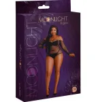 MOONLIGHT - МОДЕЛЬ 9 БОДИСУИТ С ДЛИННЫМ РУКАВОМ ЯРКО-ЧЕРНЫЙ ПЛЮС РАЗМЕР
