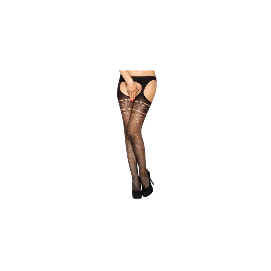 PASSION - COLLANT CON GIARRETTIERA BS002 NERO