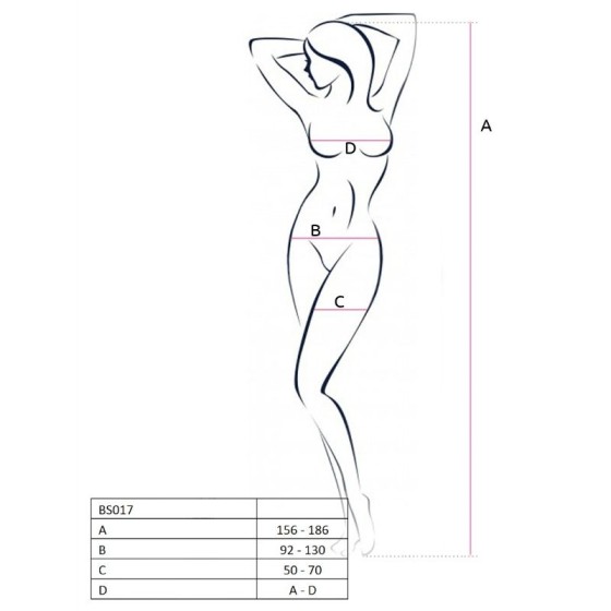 PASSION WOMAN BS017 WHITE BODYSTOCKING ONE SIZE
