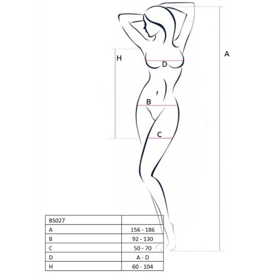PASSION - WOMAN BS027 BODYSTOCKING WHITE DRESS STYLE ONE SIZE