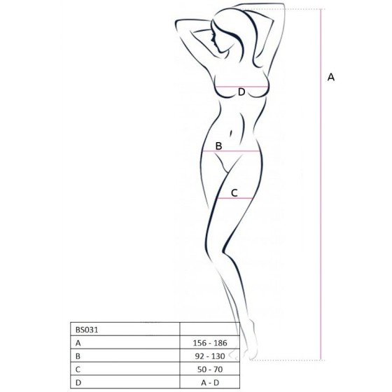 PASSION - FEMME BS031 BODYSTOCKING BLANC TAILLE UNIQUE