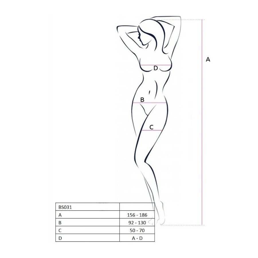 PASSION - FEMME BS031 BODYSTOCKING BLANC TAILLE UNIQUE