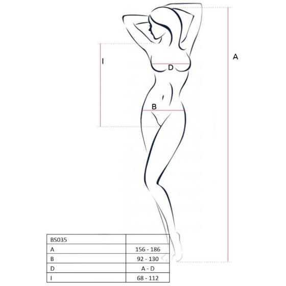 PASSION WOMAN BS035 WHITE BODYSTOCKING ONE SIZE