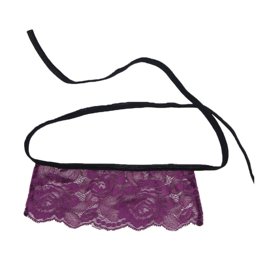 SUBBLIME CORSET - THING AND BLINDFOLD BLACK AND PURPLE