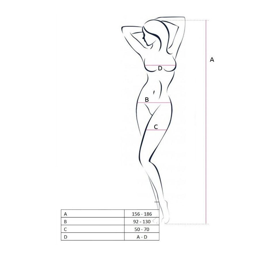 PASSION WOMAN BS049 WHITE BODYSTOCKING ONE SIZE