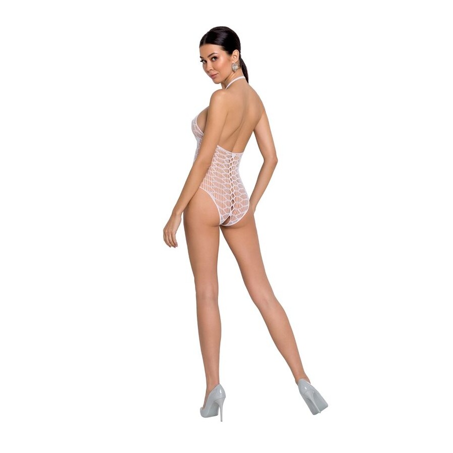 PASSION - FEMME BS087 BODYSTOCKING BLANC TAILLE UNIQUE