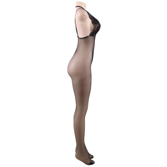 QUEEN LINGERIE - NET BODYSTOCKING WITH S/L OPENING