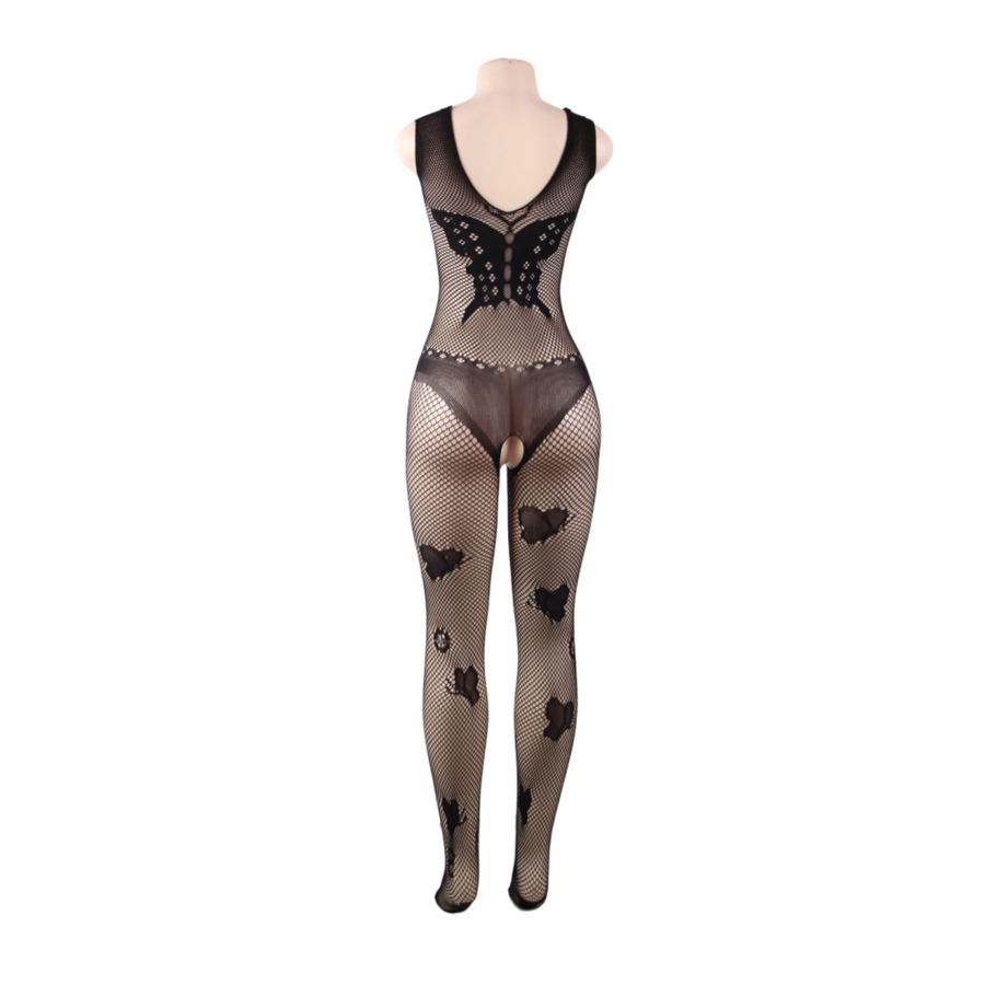 QUEEN LINGERIE - BUTTERFLY EMBROIDERED BODYSTOCKING S/L