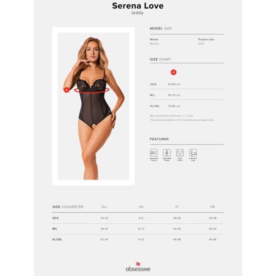 OBSESSIVE - SERENA LOVE OUVERT-TEDDY XS/S