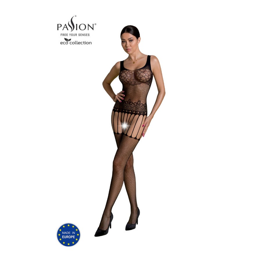 PASSION - ECO COLLECTION BODYSTOCKING ECO BS001 BIALY