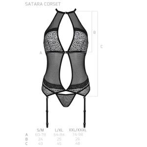PASSION - CORSETTO SATARA LINEA EROTICA ROSSO L/XL