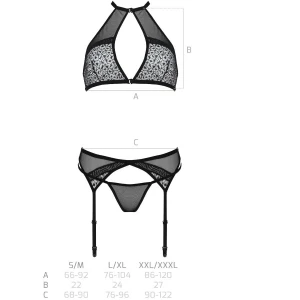 PASSION - SET SATARA LINEA EROTICA ROSSO L/XL