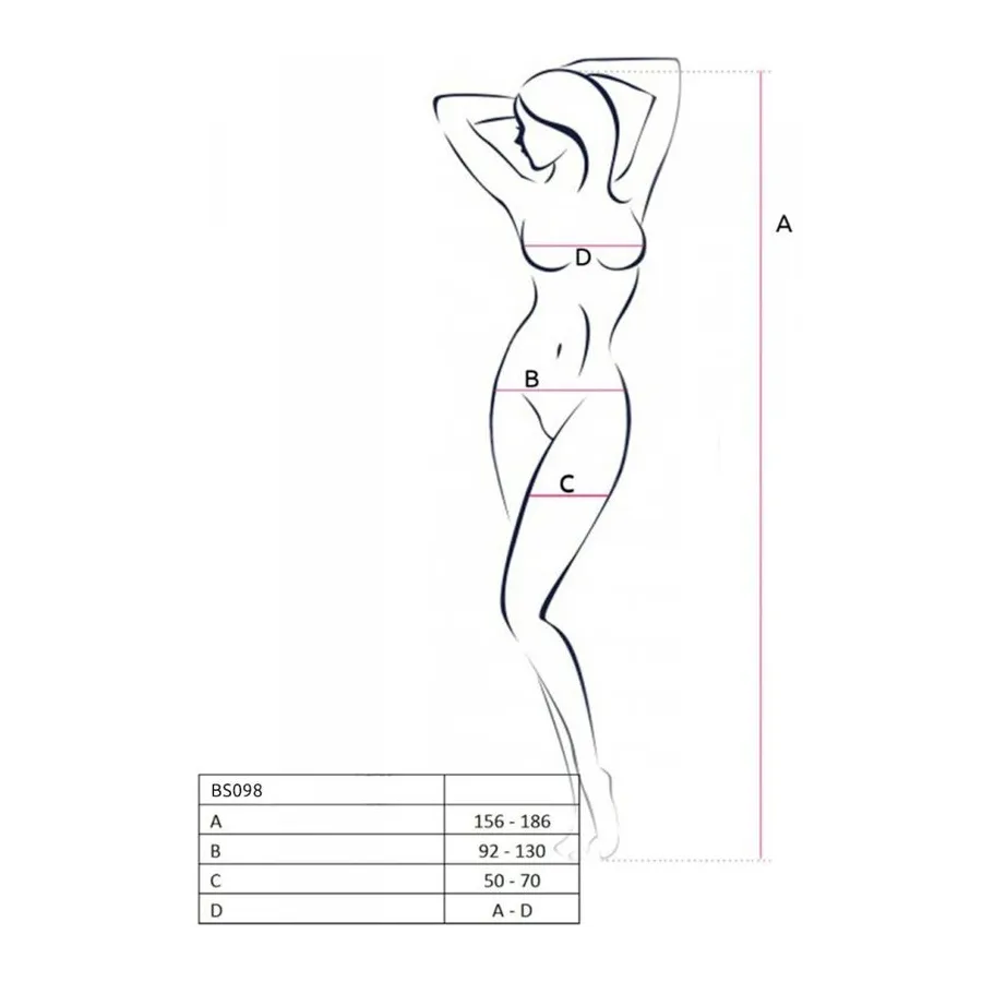 PASSION - BS098 BODYSTOCKING BIANCO TAGLIA UNICA