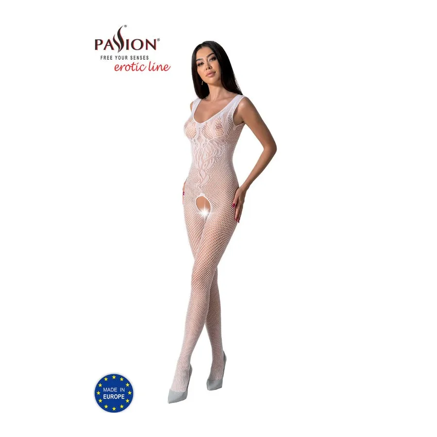 PASSION - BS098 BODYSTOCKING BIANCO TAGLIA UNICA