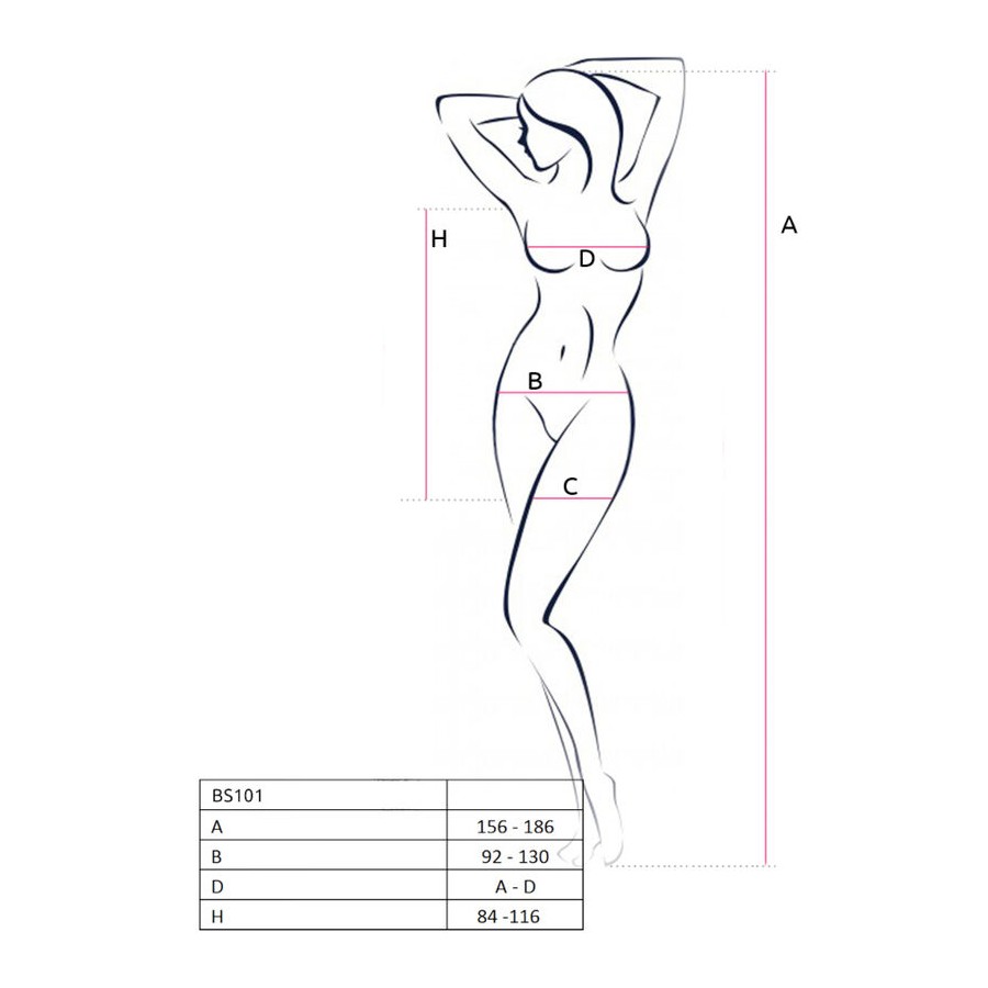 PASSION - BS101 WHITE BODYSTOCKING ONE SIZE