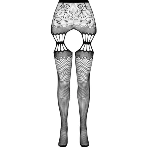 PASSION - S027 CALZE BIANCHE CON GIARRETTIERA TAGLIA UNICA
