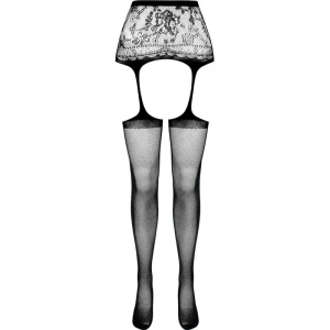 PASSION - S028 CALZE BIANCHE CON GIARRETTIERA TAGLIA UNICA