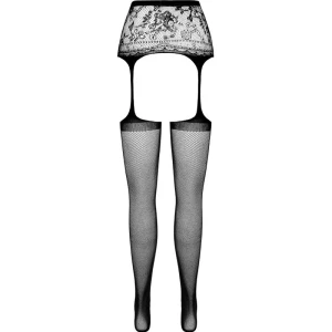 PASSION - S028 CALZE BIANCHE CON GIARRETTIERA TAGLIA UNICA