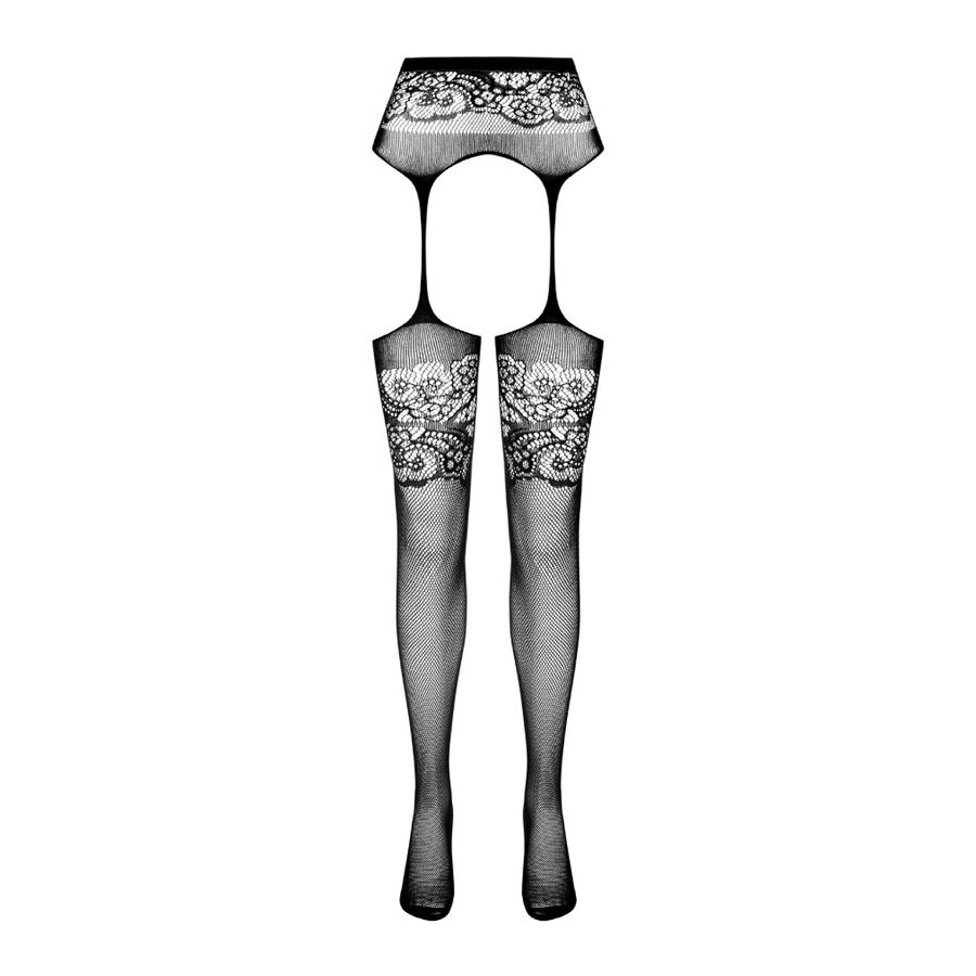 PASSION - S029 WHITE STOCKINGS WITH GARTER ONE SIZE