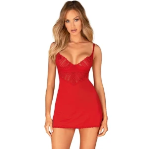 OBSESSIVE - INGRIDIA CHEMISE  THONG RED