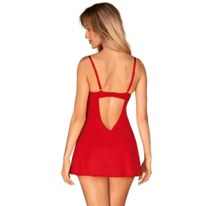 OBSESSIVE - INGRIDIA CHEMISE  THONG RED