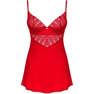 OBSESSIVE - INGRIDIA CHEMISE  THONG RED