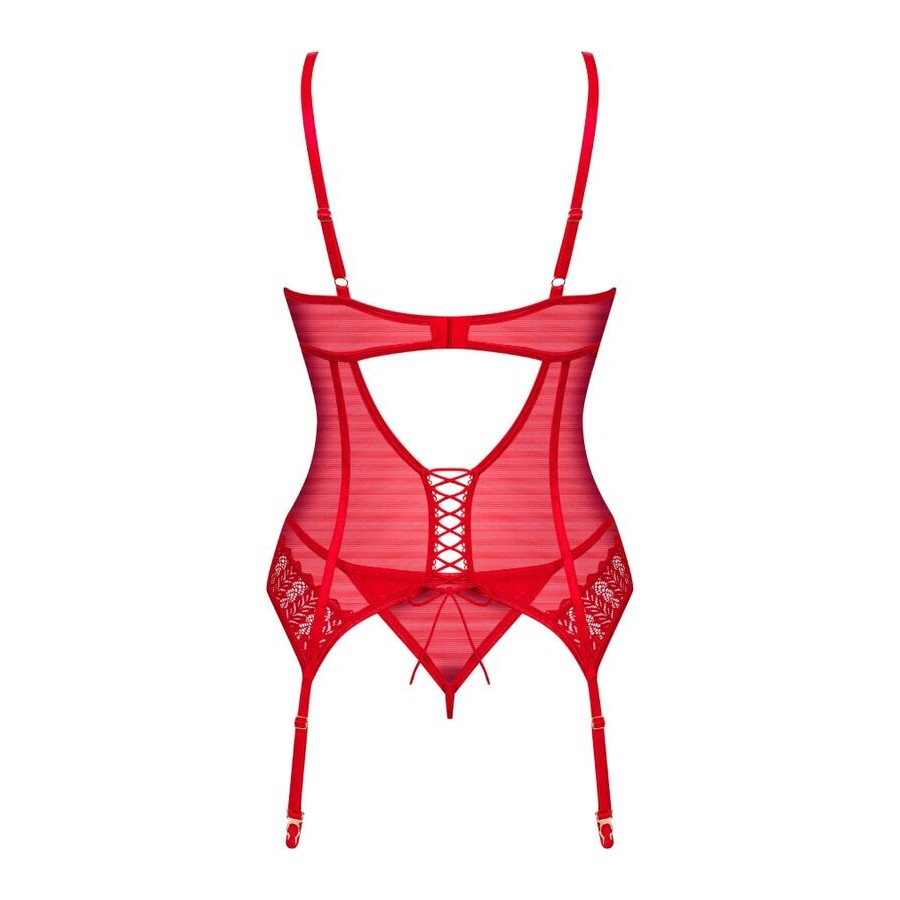 OBSESSIVE - INGRIDIA CORSET  THONG RED