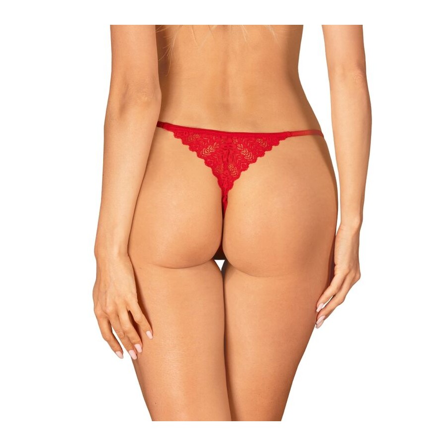 OBSESSIVE - INGRIDIA THONG CROTCHLESS RED XL/XXL