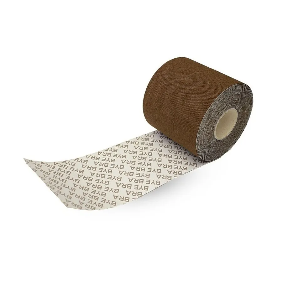 BYE-BRA - NASTRO CORPO 5 M X 6,5 CM + 3 PAIA DI COPRI CAPEZZOLI MARRONE