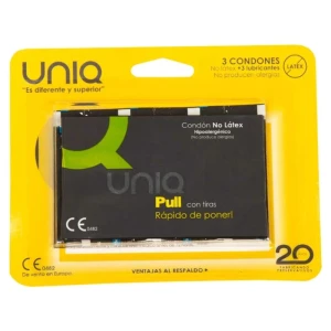 UNIQ - PRESERVATIVO SENZA LATTICE PULL CON STRISCE 3 UNITÀ