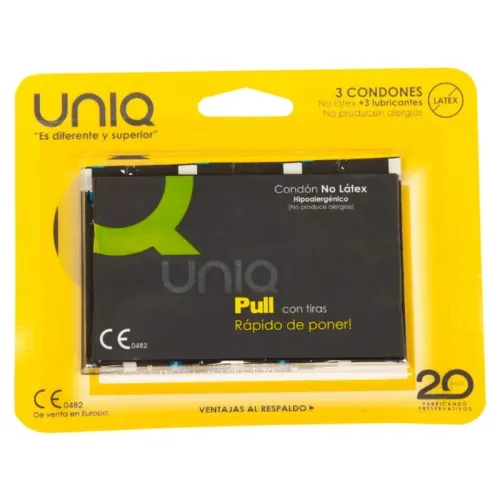 UNIQ - PRESERVATIVO SENZA LATTICE PULL CON STRISCE 3 UNITÀ