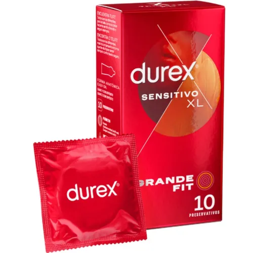 DUREX - ЧУВСТВИТЕЛЬНЫЕ БОЛЬШИЕ КОНДОМЫ XL 10 ШТУК